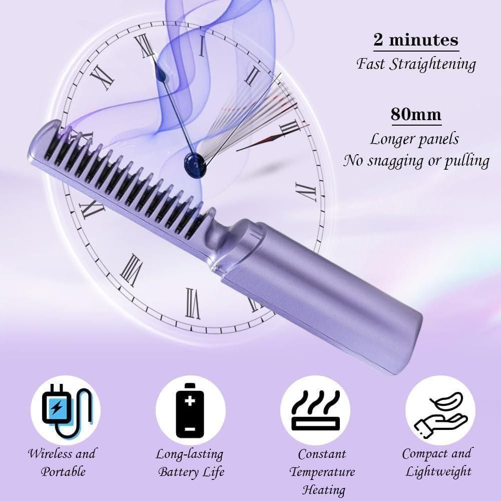 Portable Mini Hair Straightener (Cordless, Rechargeable).
