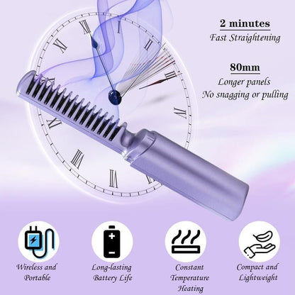 Portable Mini Hair Straightener (Cordless, Rechargeable).