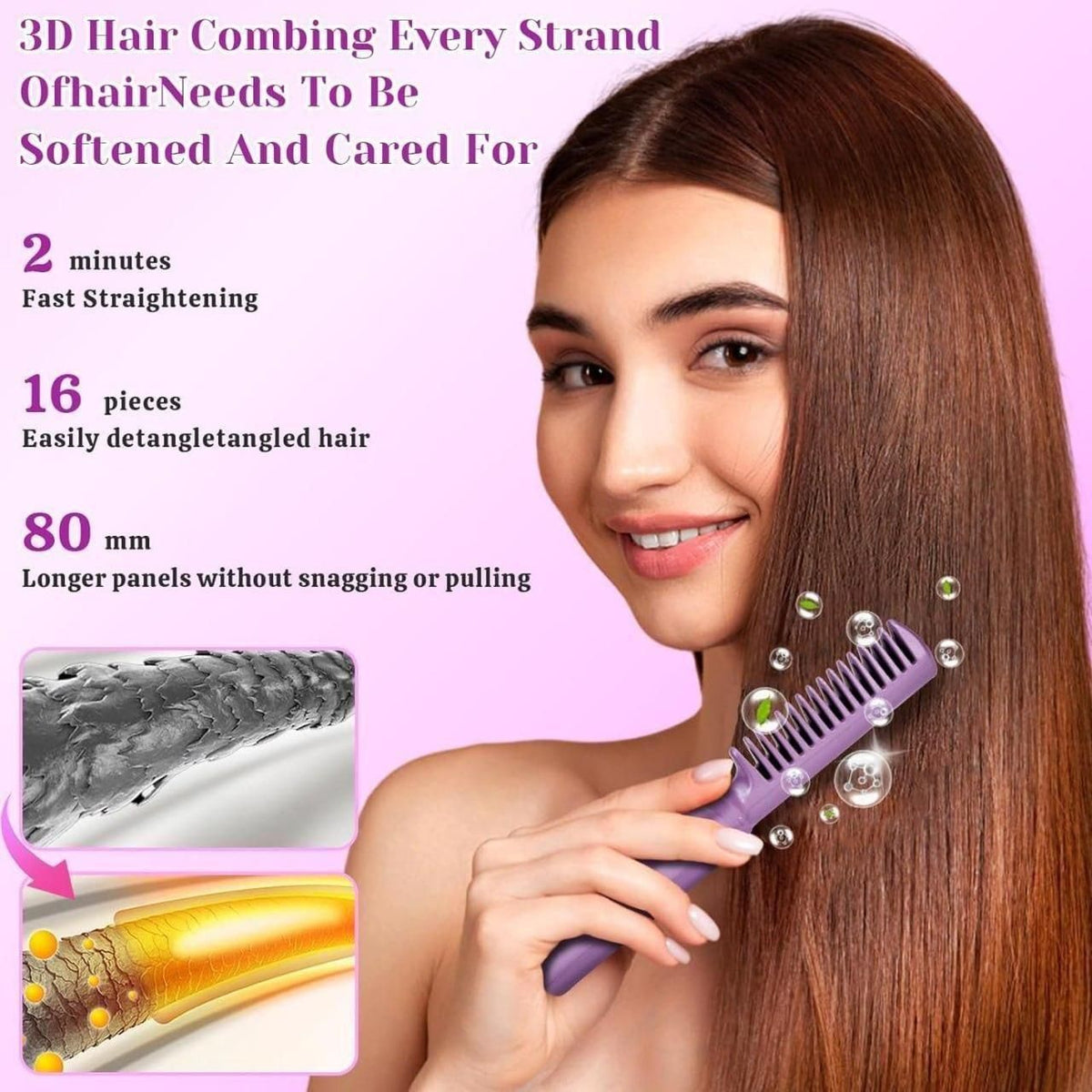 Portable Mini Hair Straightener (Cordless, Rechargeable).