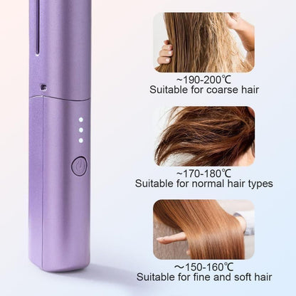 Portable Mini Hair Straightener (Cordless, Rechargeable).