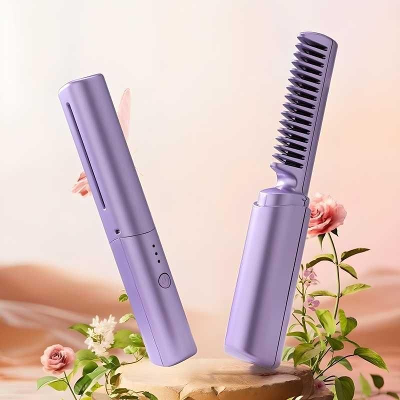 Portable Mini Hair Straightener (Cordless, Rechargeable).