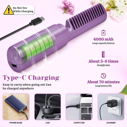 Portable Mini Hair Straightener (Cordless, Rechargeable).